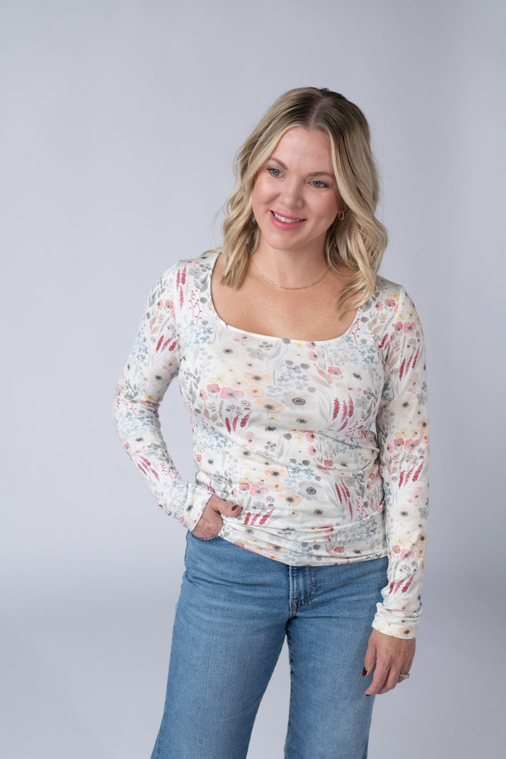 IN STOCK Alyssa Long Sleeve Top - Wildflower Gardens