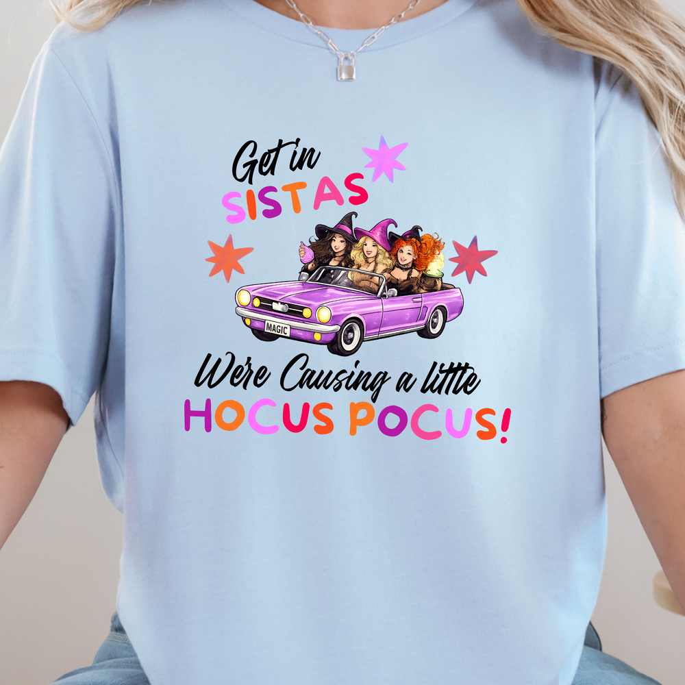 Wholesale Causing a Little Hocus Pocus Graphic Tee- Baby Blue