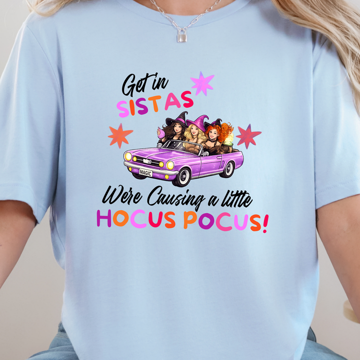 Wholesale Causing a Little Hocus Pocus Graphic Tee- Baby Blue