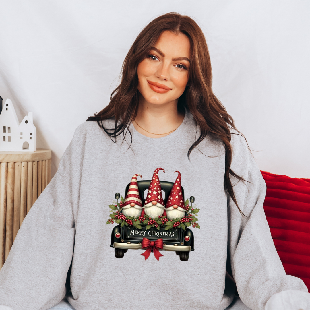 Christmas Gnomes Truck Sweatshirt