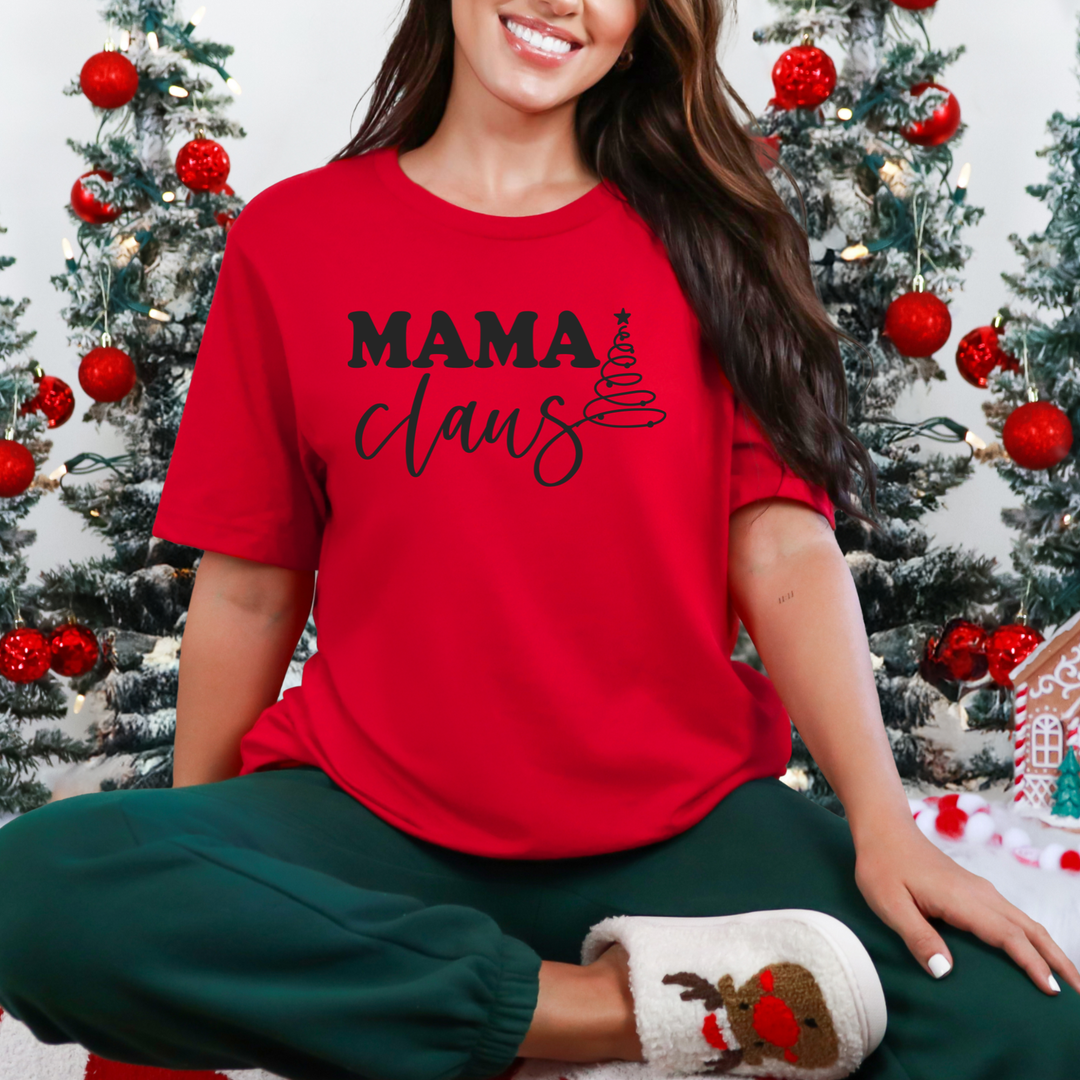 Mama Claus Black Graphic Tee