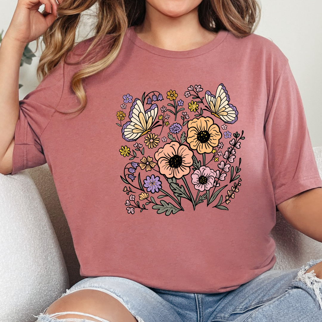 Wildflower Butterfly Graphic Tee