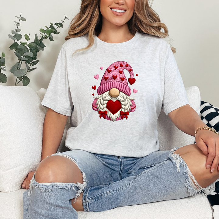 Faux Yarn Valentine Gnome Graphic Tee