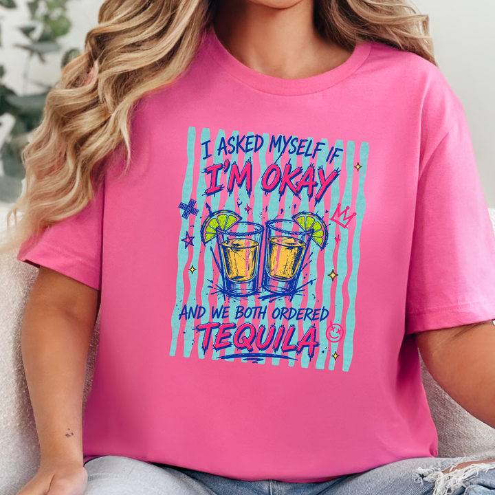 Wholesale Both Ordered Tequila Graphic Tee - Charity Pink Tee