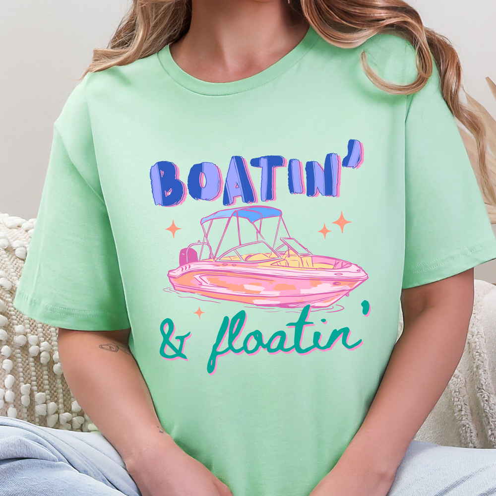 Wholesale Boatin & Floatin Graphic Tee - Mint