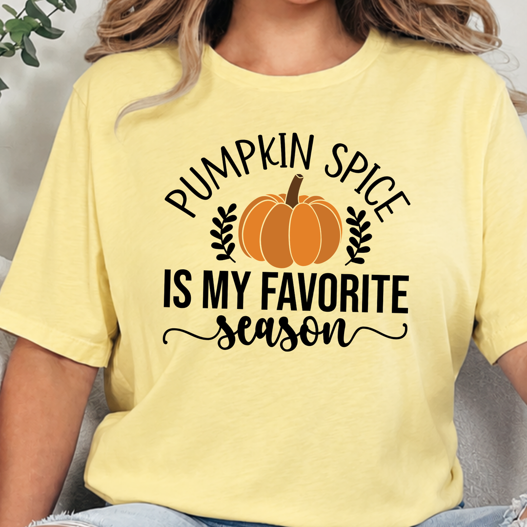 Wholesale Pumpkin Spice Favorite Season Graphic Tee - Heather French Vanilla