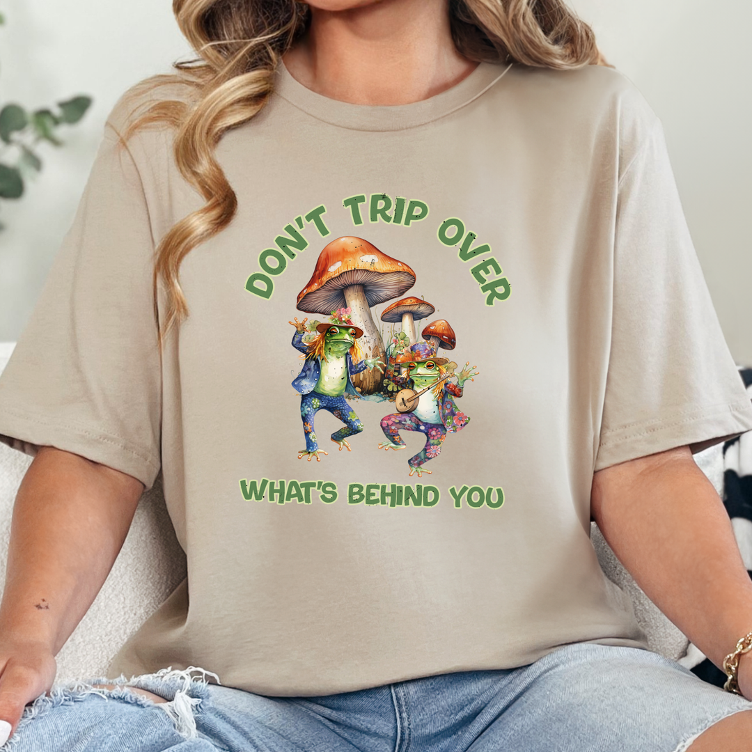 Wholesale Don't Trip Over What's Behind You Graphic Tee - Tan Tee
