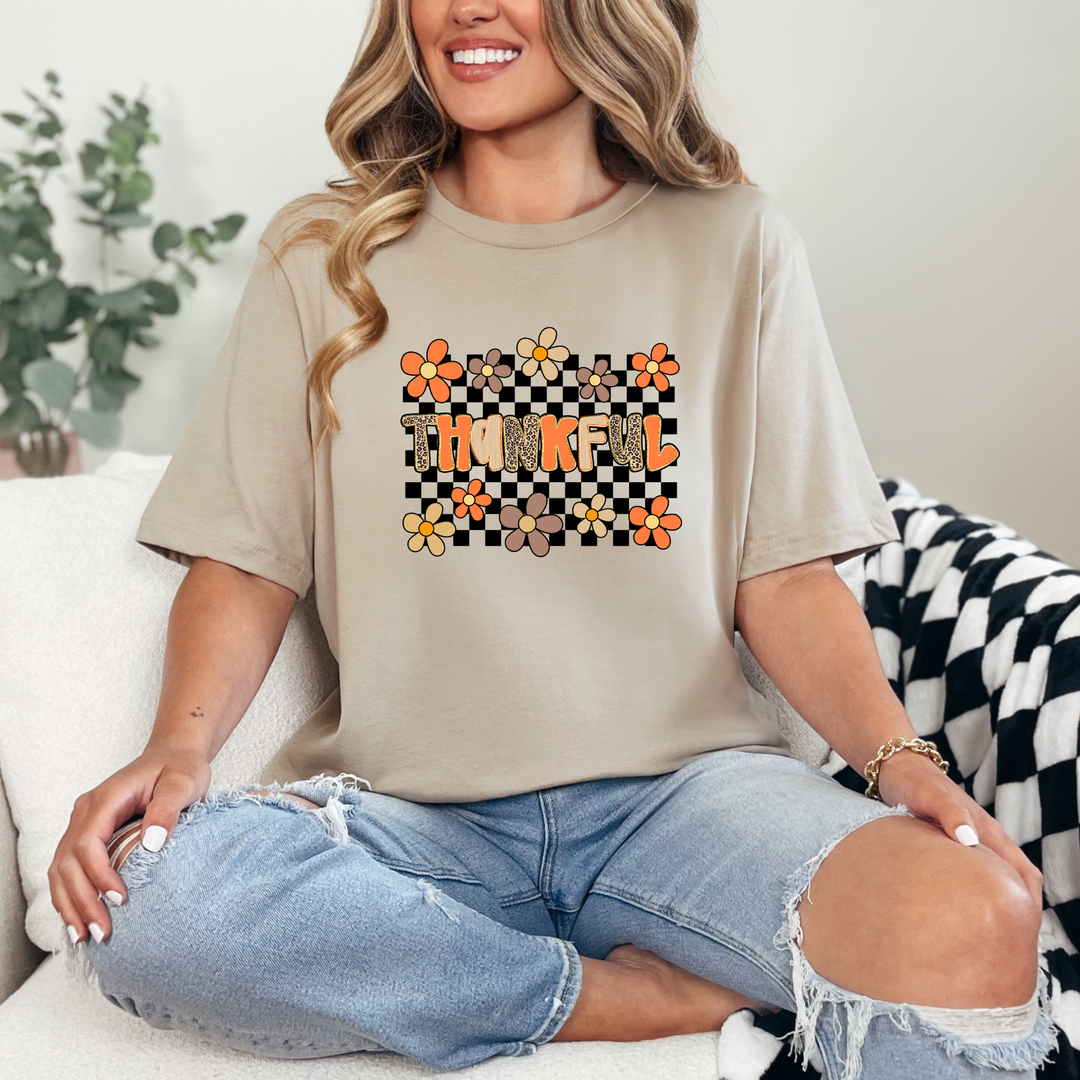 Thankful Checkerboard Graphic Tee