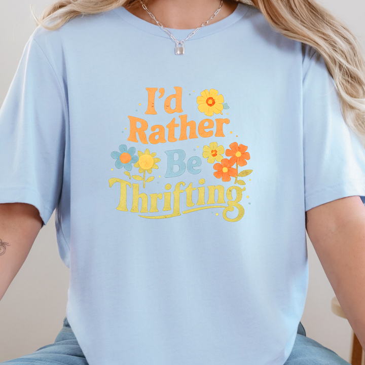 Wholesale I'd Rather Be Thrifting Graphic Tee - Baby Blue Tee