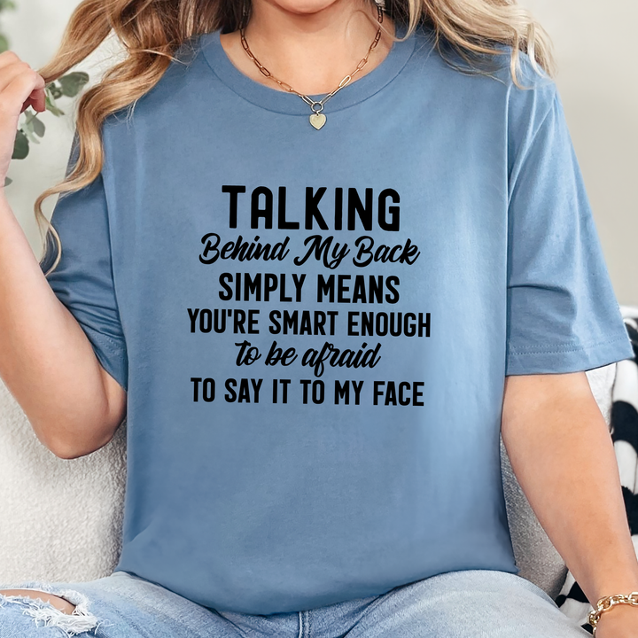 Wholesale Talking Behind My Back Graphic Tee - Steel Blue