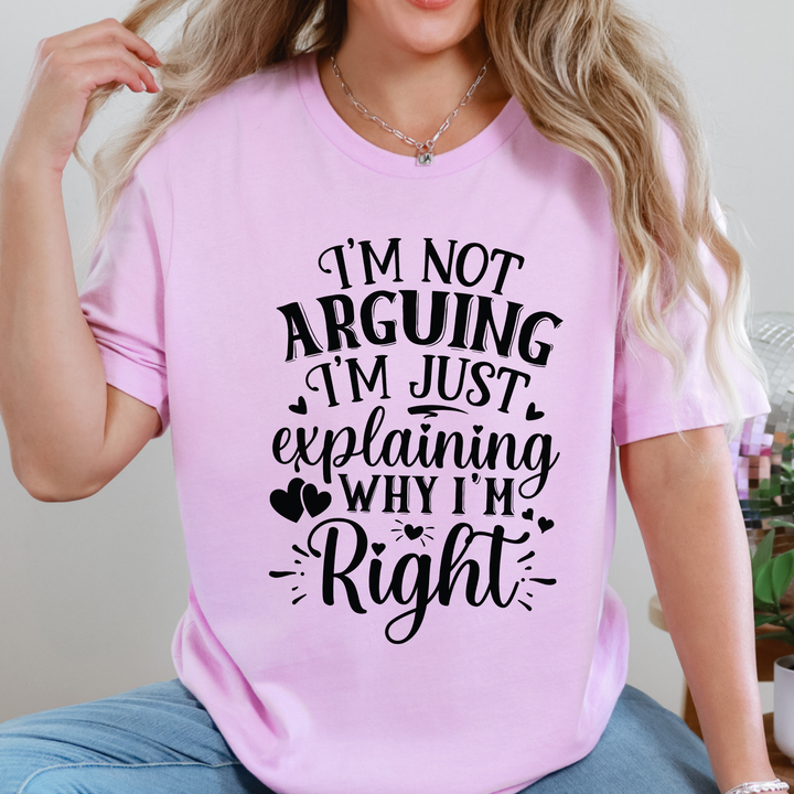 Wholesale I'm Not Arguing Graphic Tee - Lilac Tee