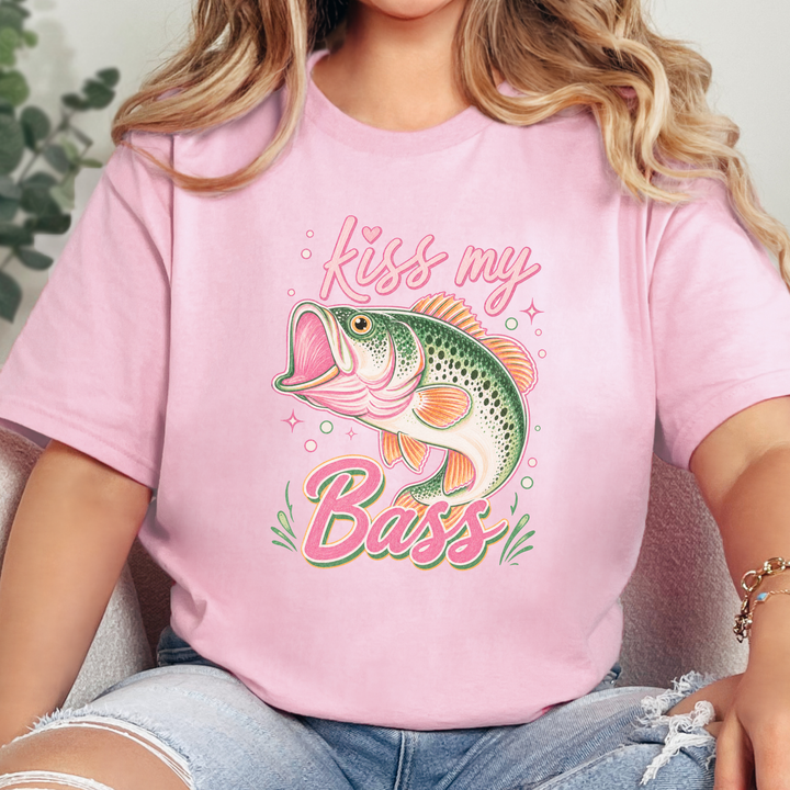 Wholesale Kiss My Bass Graphic Tee - Pink