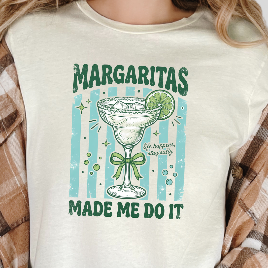 Wholesale Margaritas Made Me Do It Graphic Tee - Natural Tee