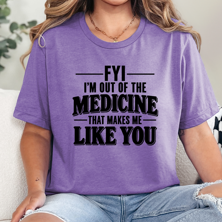Wholesale Medicine Makes Me Like You Graphic Tee - Heather Team Purple