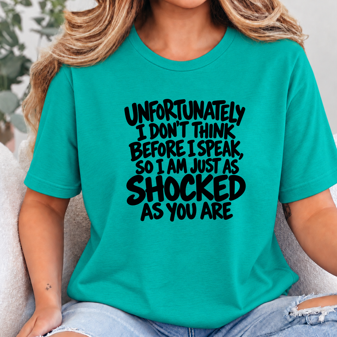 Wholesale Shocked As You Are Graphic Tee - Teal