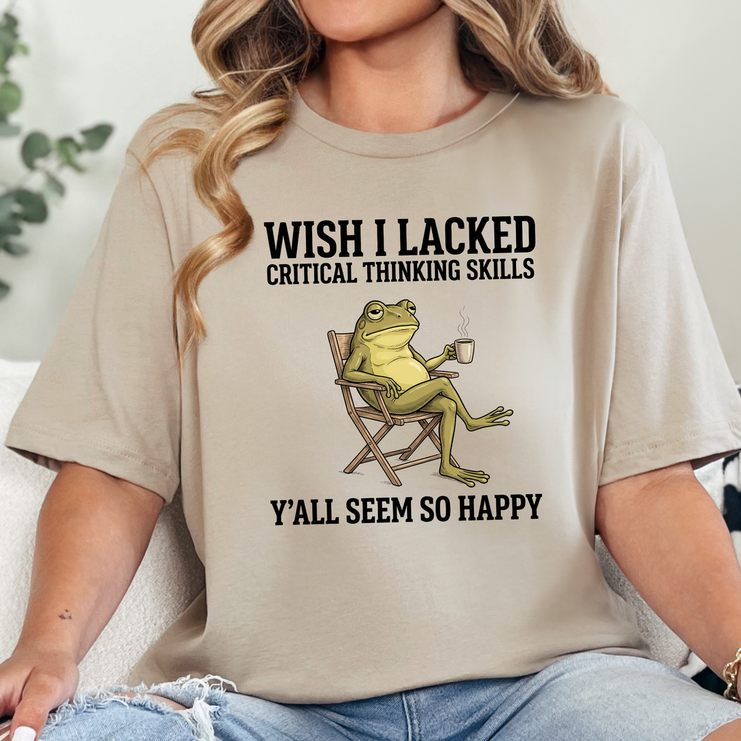 Wholesale Critical Thinking Skills Graphic Tee - Tan