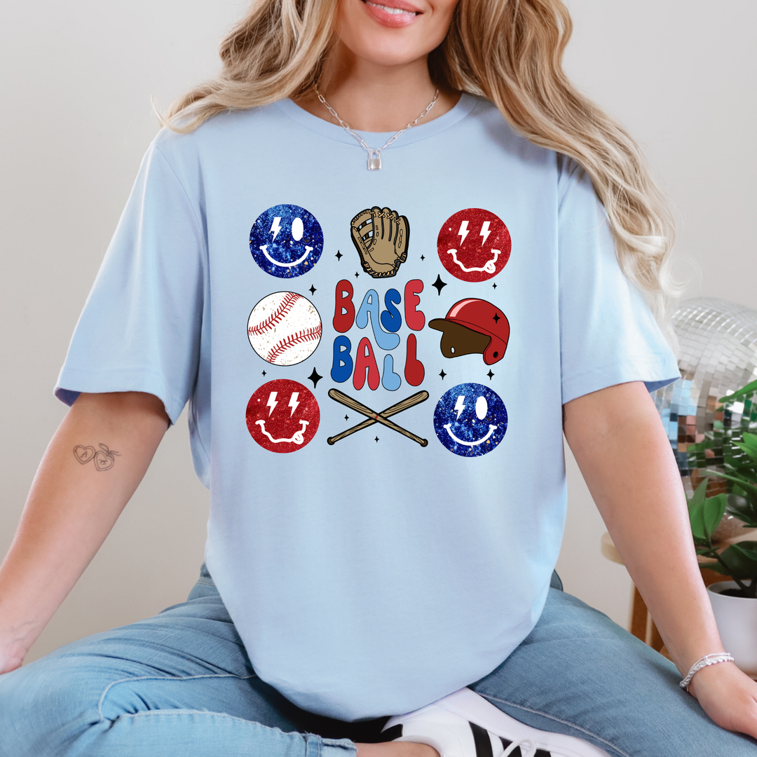 Baseball Smiley Graphic Tee