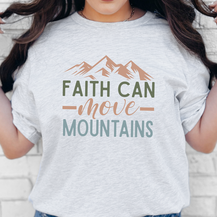 Wholesale Faith Can Move Mountains Neutral Graphic Tee - Ash Tee
