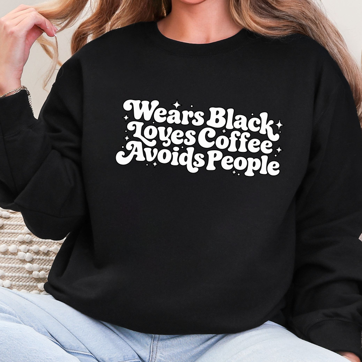 Wholesale Wears Black Graphic Sweatshirt - Black