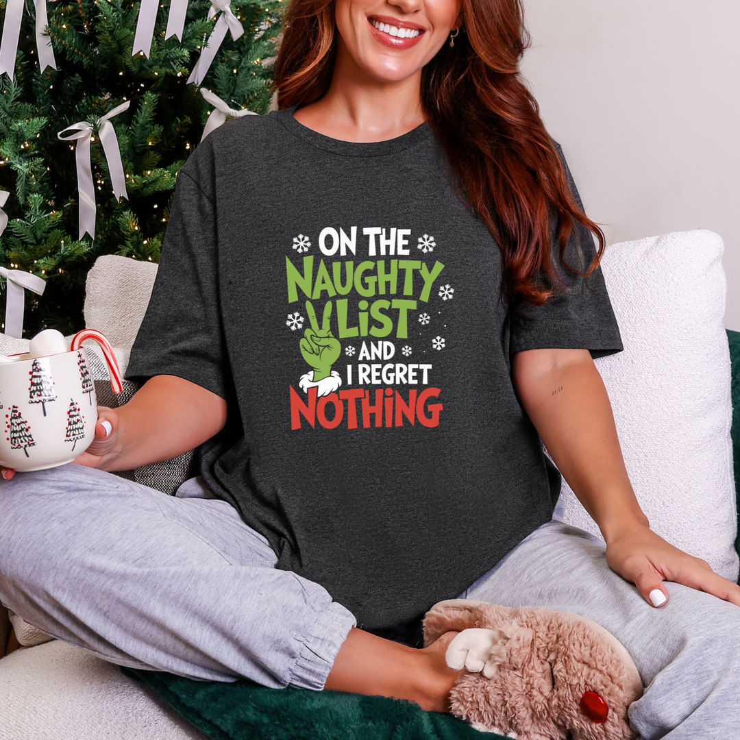 On Naughty List & Regret Nothing Graphic Tee