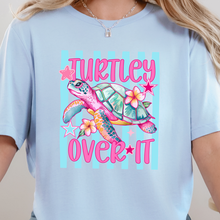 Wholesale Turtley Over It Graphic Tee - Baby Blue