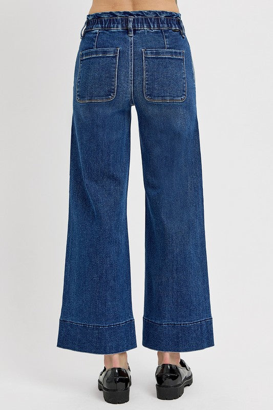 RISEN Elastic Band Wide Leg Jeans