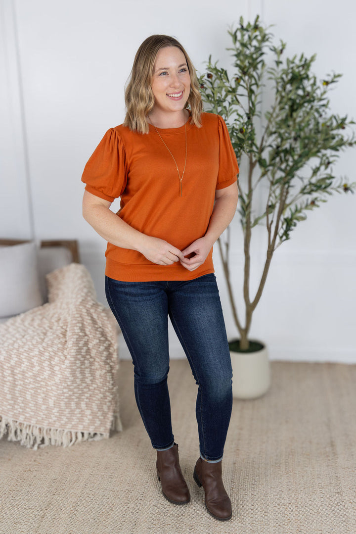 IN STOCK Katie Cozy Top - Pumpkin