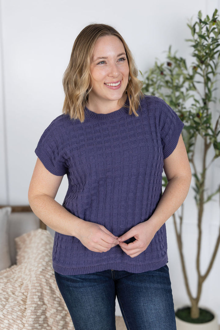 IN STOCK Kelly Knitted Top - Slate Purple