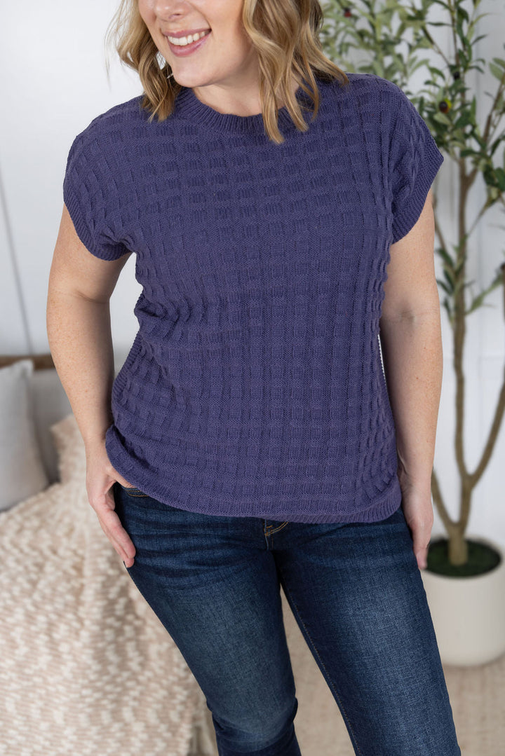 IN STOCK Kelly Knitted Top - Slate Purple
