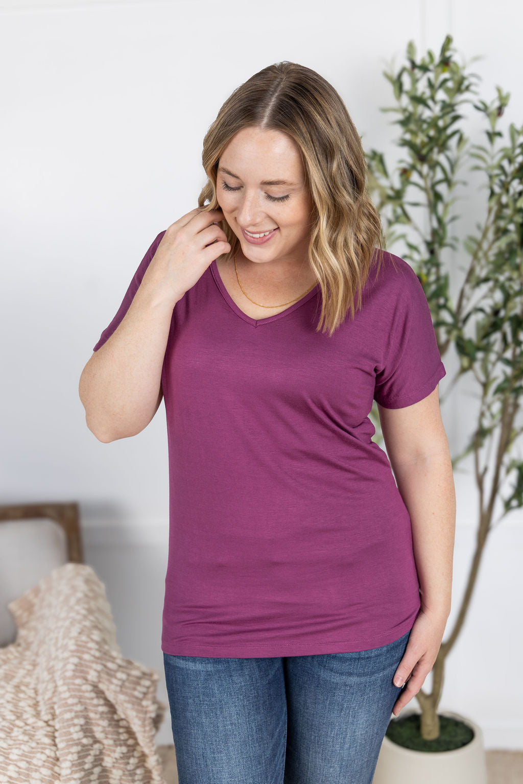IN STOCK Chloe Cozy Tee - Mulberry