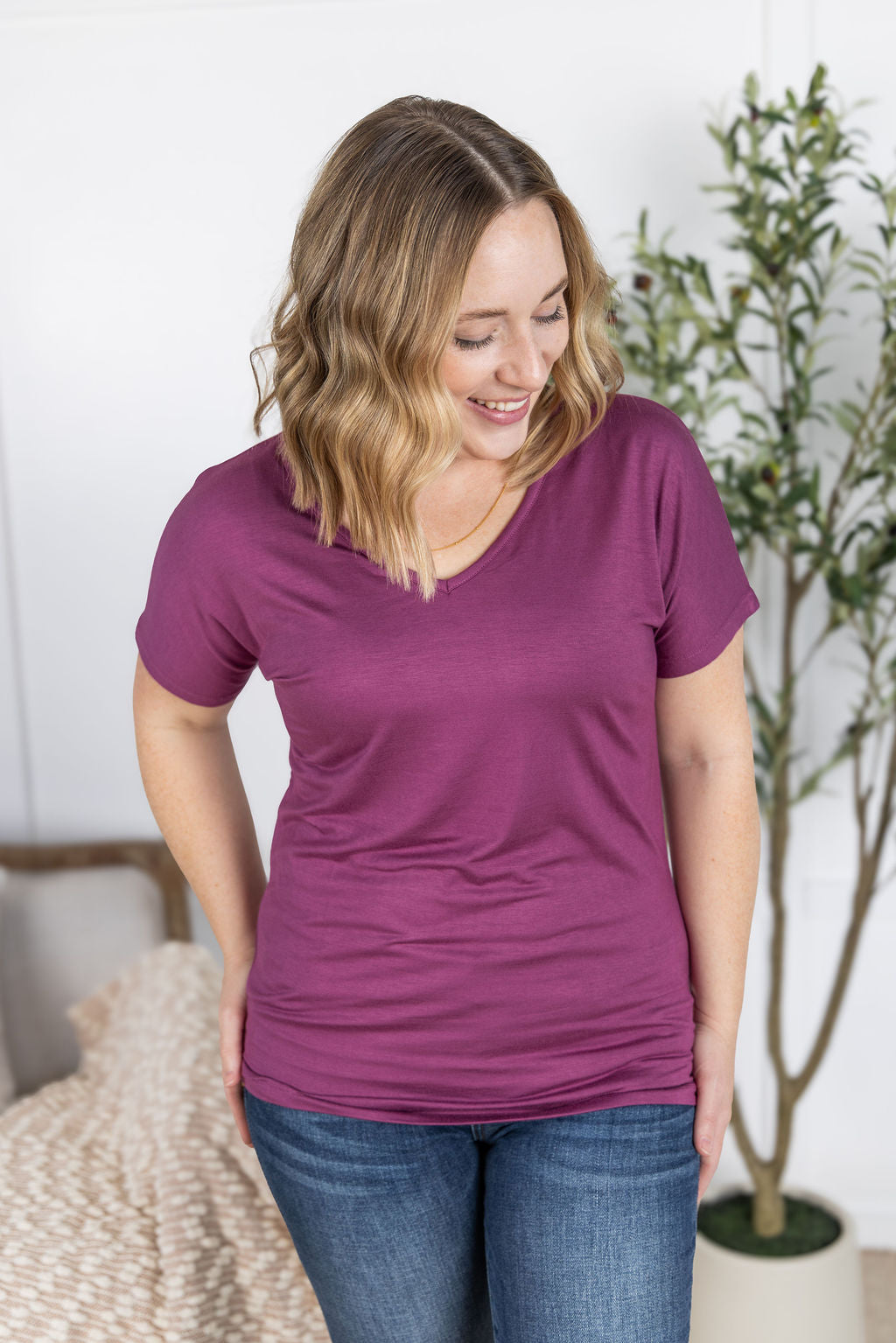 IN STOCK Chloe Cozy Tee - Mulberry