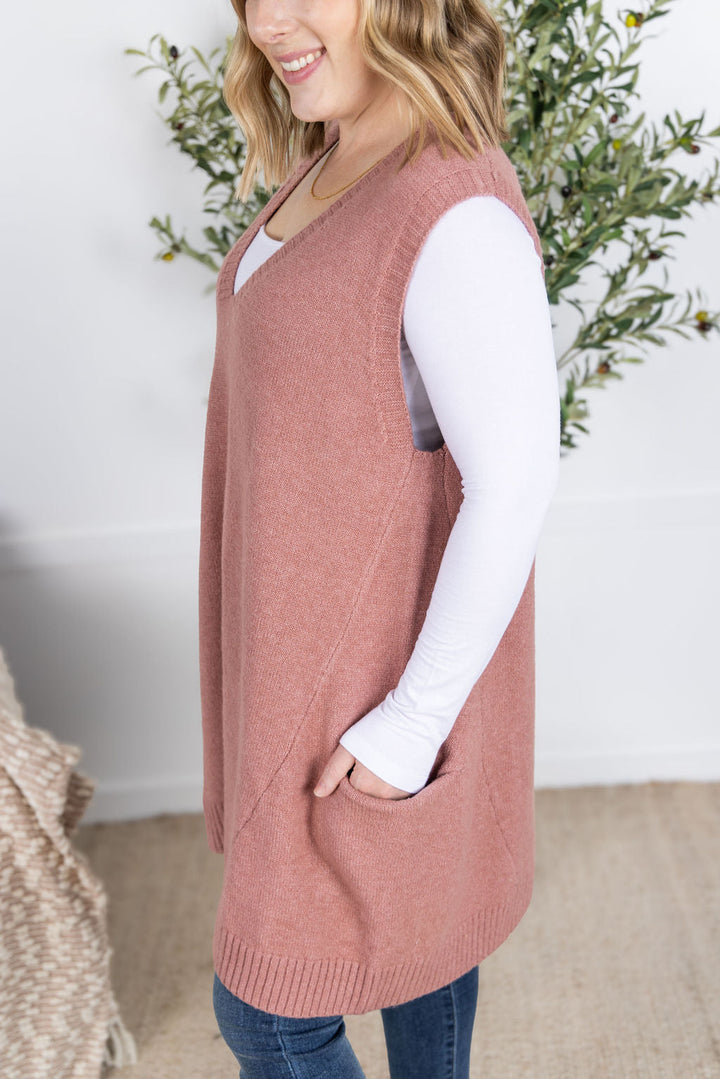IN STOCK Tunic Sweater Vest - Rose