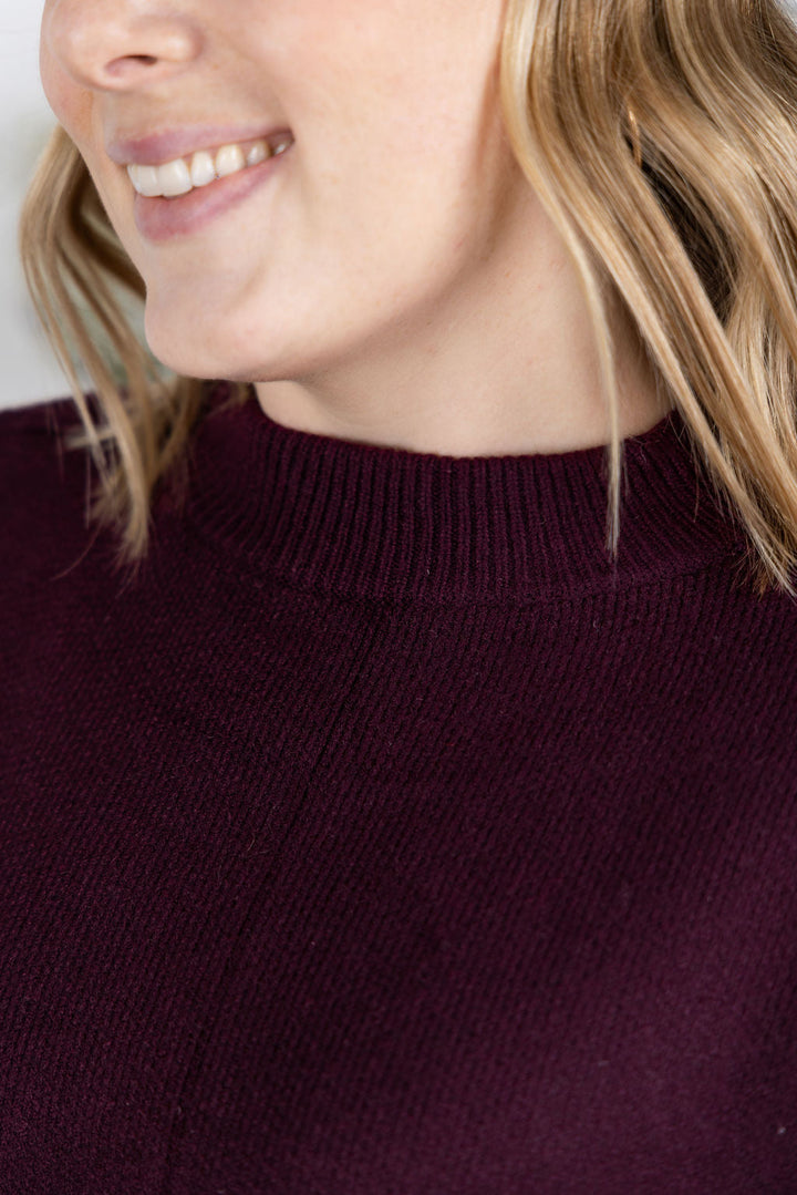 IN STOCK Aurora Cozy Sweater - Burgundy