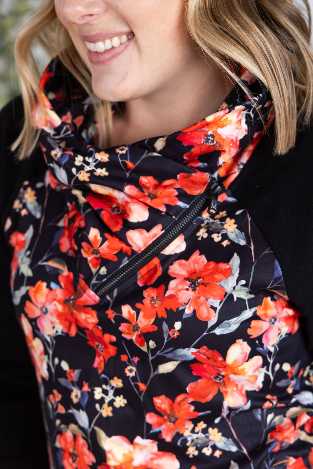 IN STOCK Zoey ZipCowl Sweatshirt - Sunset Floral