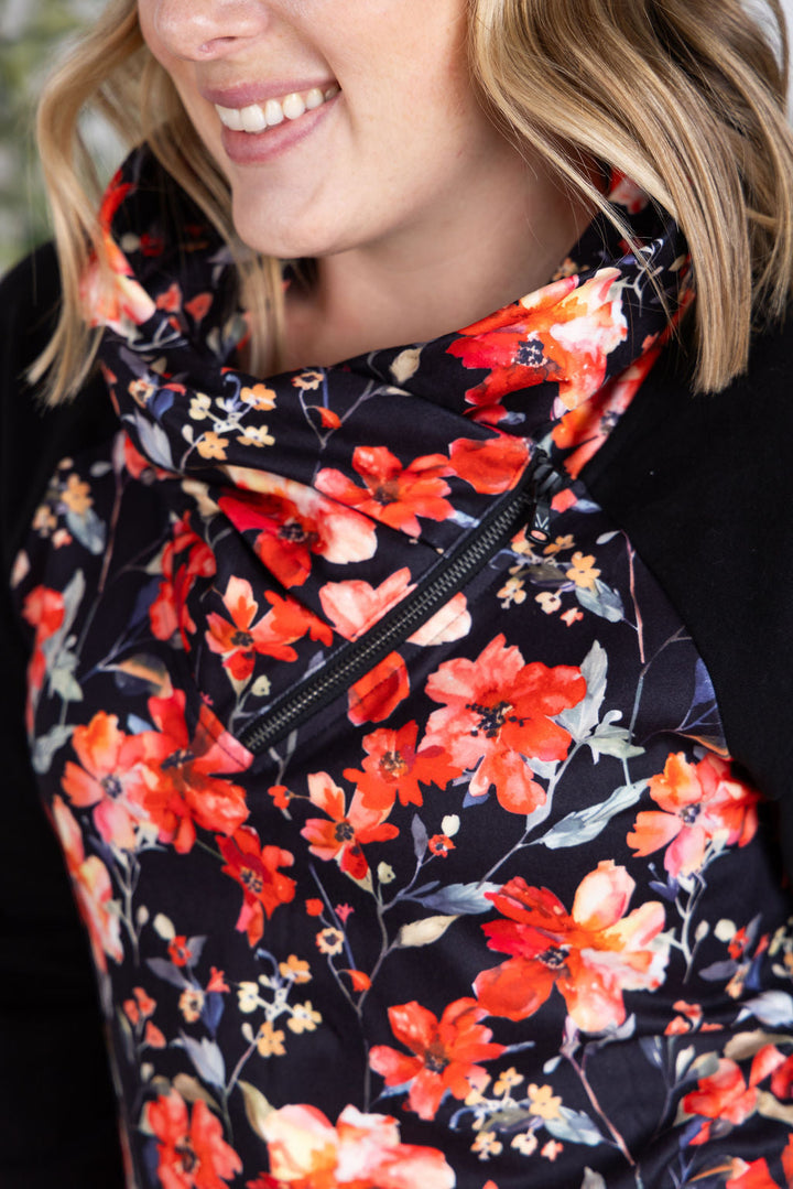 IN STOCK Zoey ZipCowl Sweatshirt - Sunset Floral