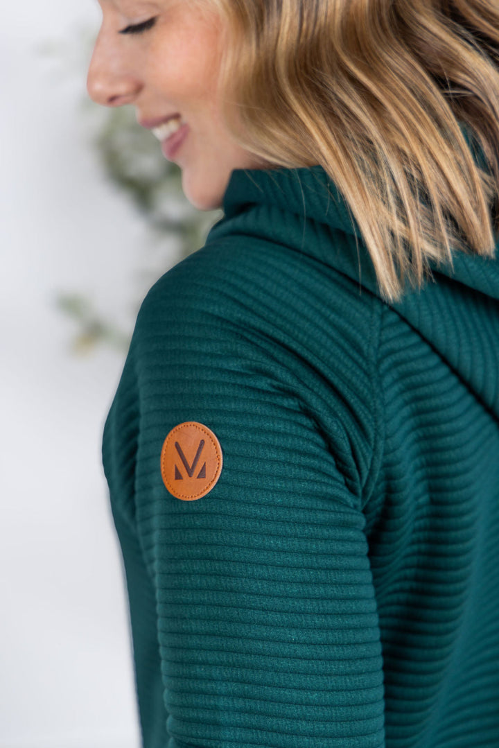 IN STOCK Tatum Textured Pullover Hoodie - Hunter Green