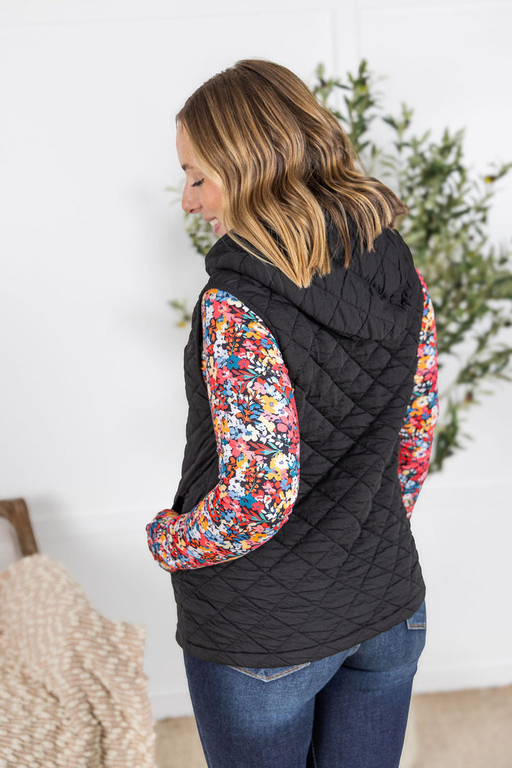 IN STOCK Heather Hooded Vest - Black