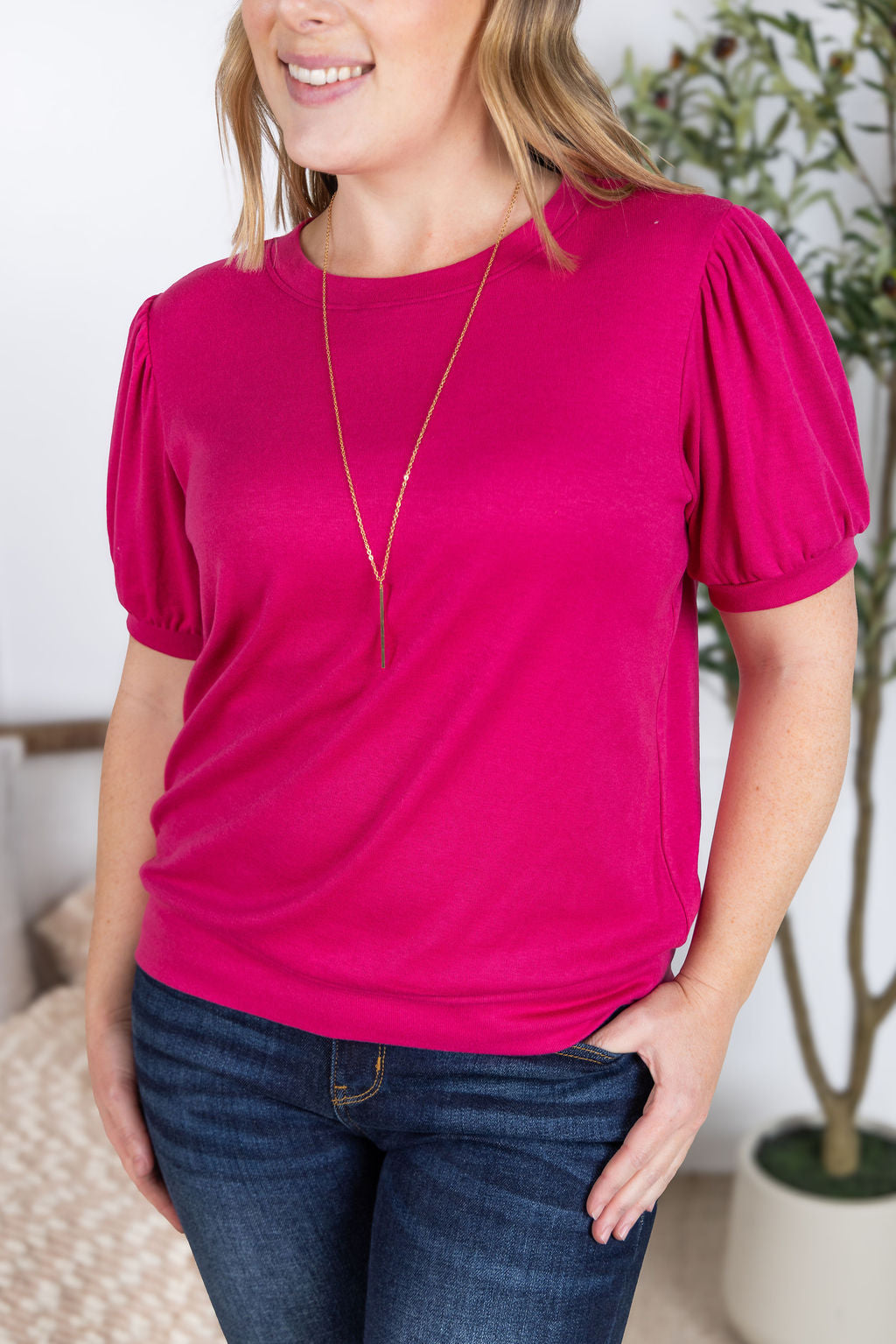 IN STOCK Katie Cozy Top - Magenta