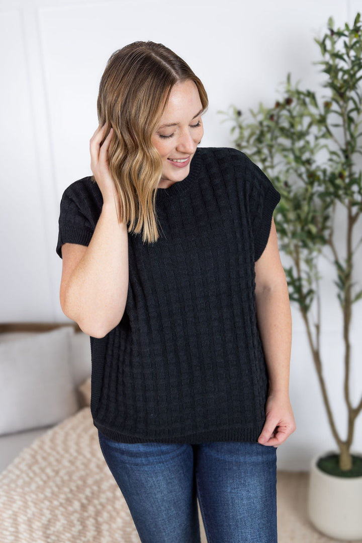 IN STOCK Kelly Knitted Top - Black