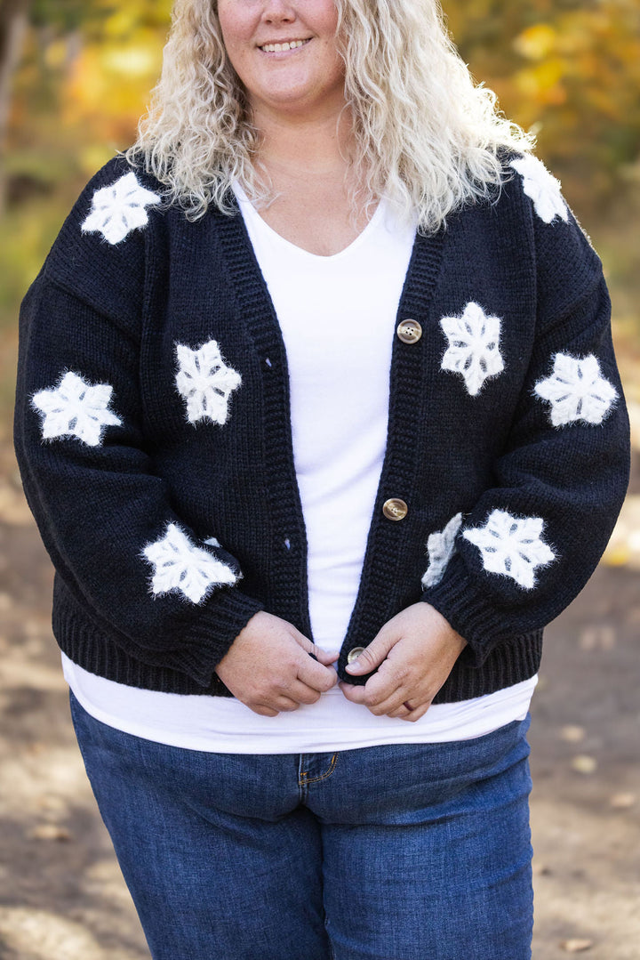 IN STOCK Snowflake Cardigan - Black FINAL SALE