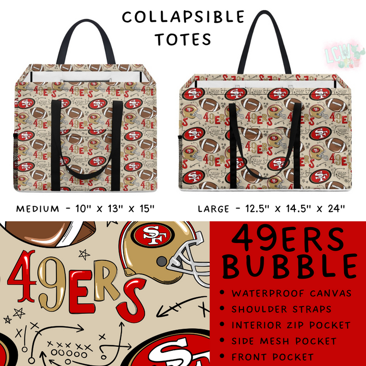 Batch #420 - End Zone Gear - Closes 9/26 - ETA mid Nov - 49ers Bubble Collapsible Tote