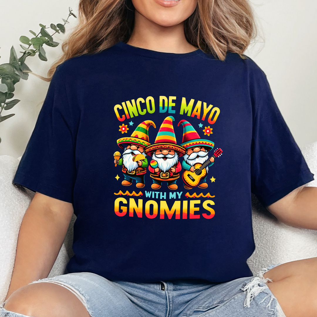 Wholesale Cinco De Mayo Gnomies Graphic Tee - Navy Tee
