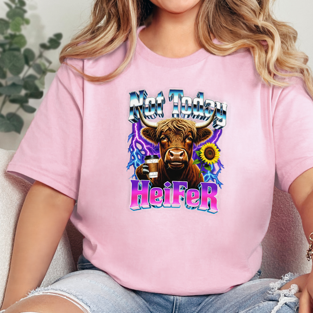 Wholesale Not Today Heifer Graphic Tee - Pink