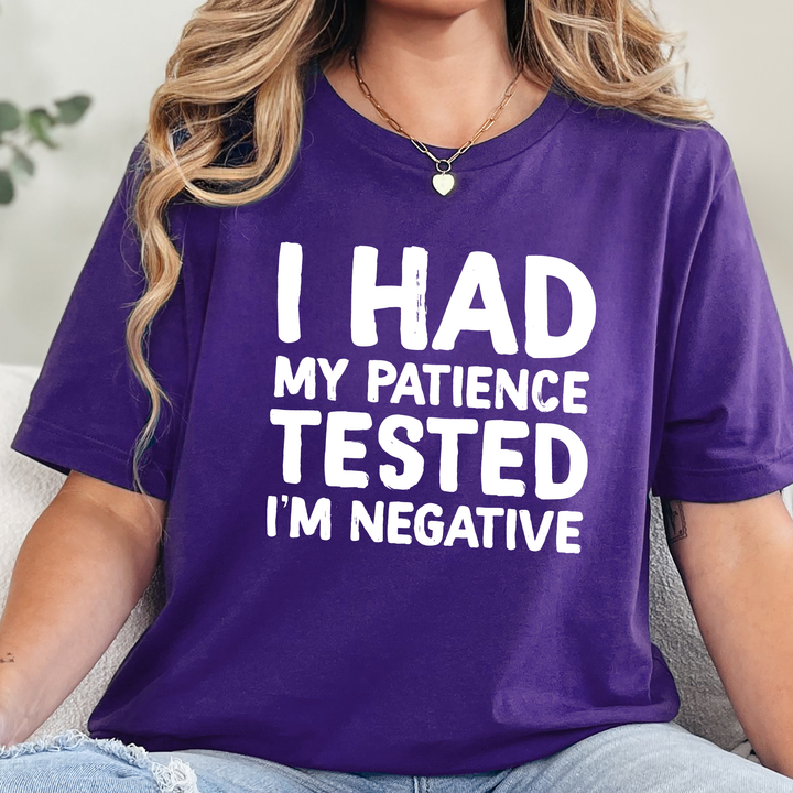 Wholesale Patience is Negative Graphic Tee - Team Purple Tee