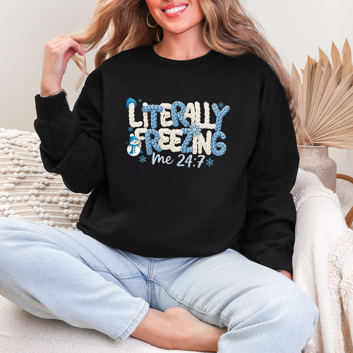 Faux Yarn Literally Freezing Sweatshirt