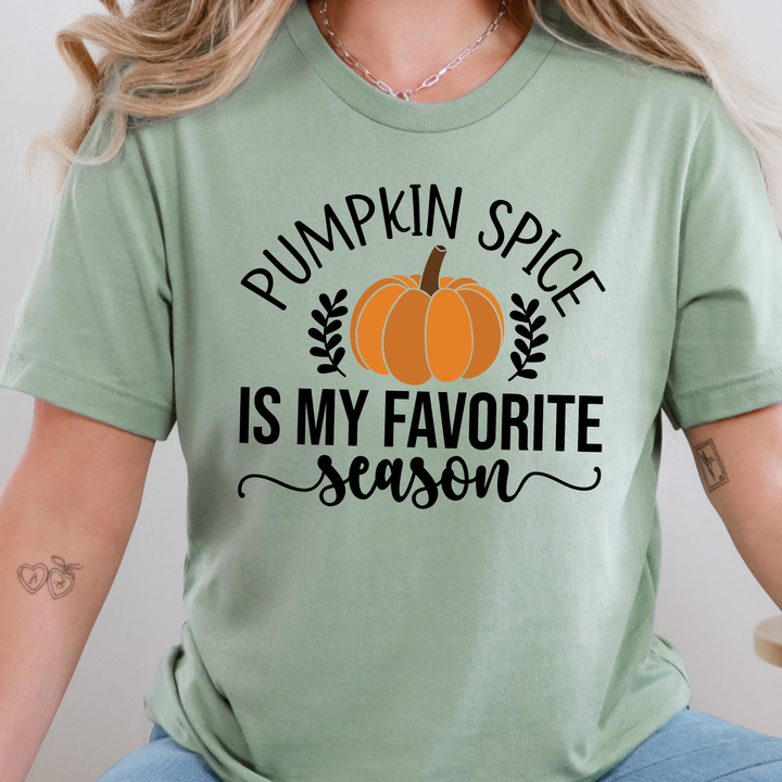 Wholesale Pumpkin Spice Favorite Season Graphic Tee - Sage