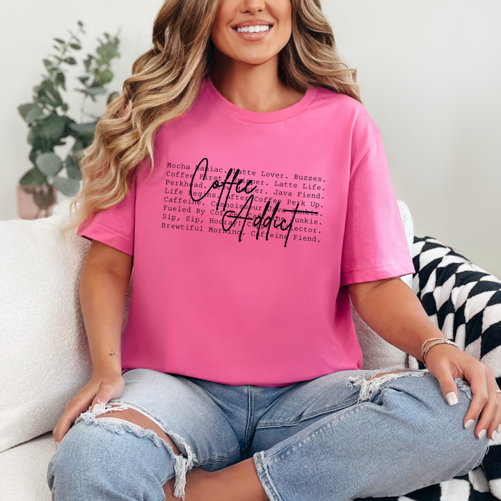 Coffee Addict Words Graphic Tee