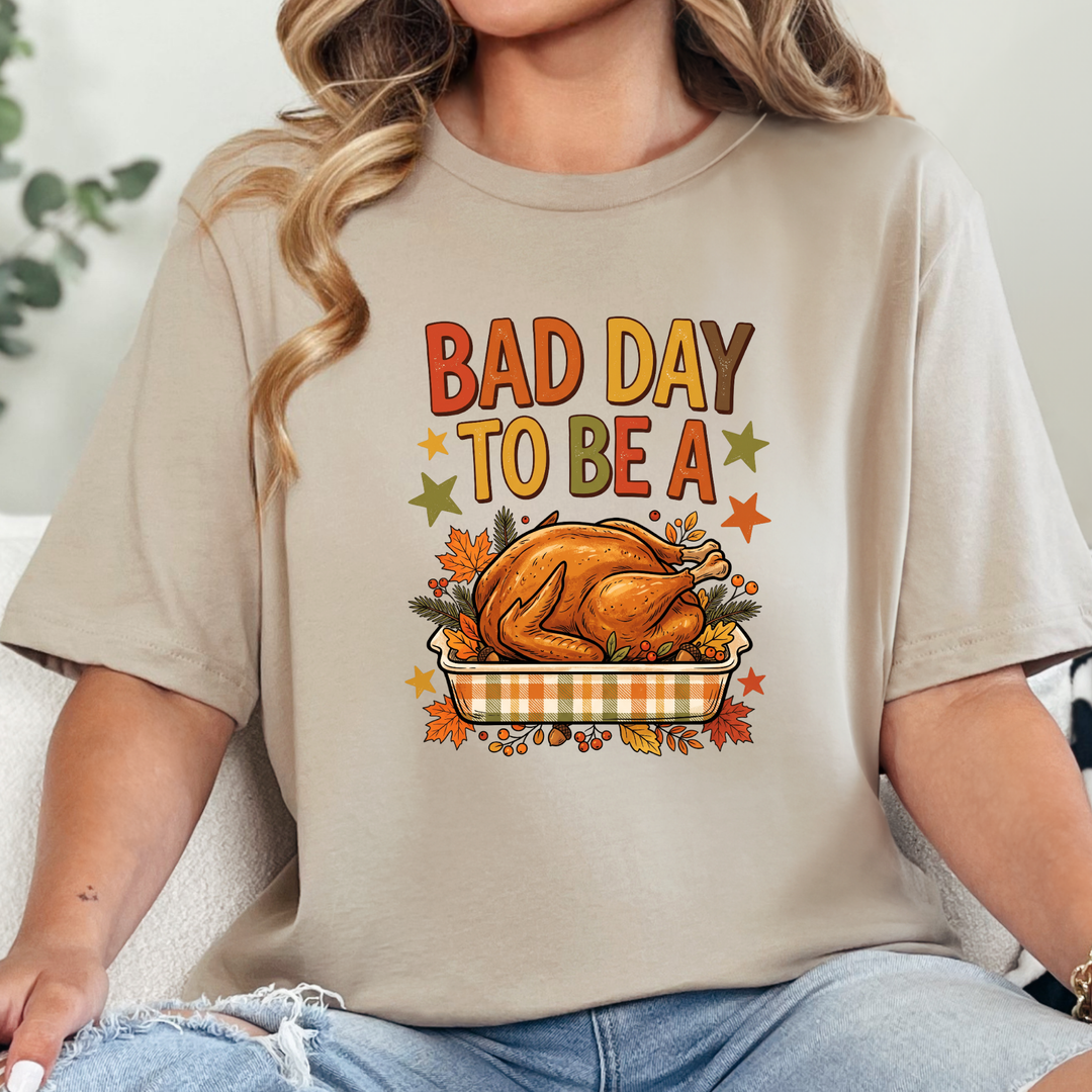 Wholesale Bad Day To Be A Turkey Graphic Tee - Tan