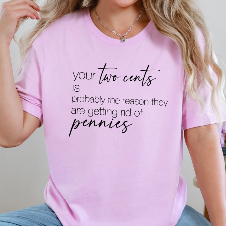Wholesale Your Two Cents Graphic Tee - Lilac