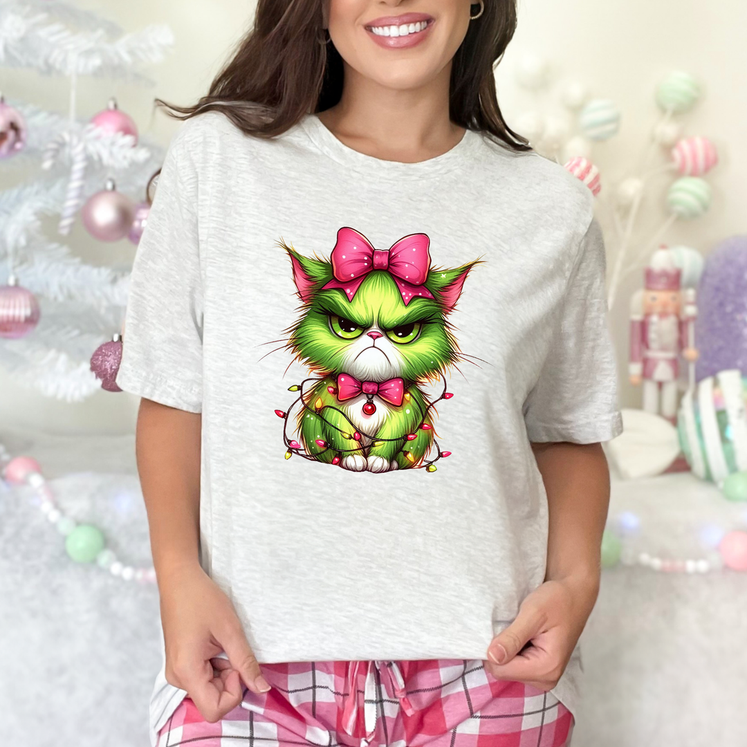 Angry Christmas Cat Graphic Tee